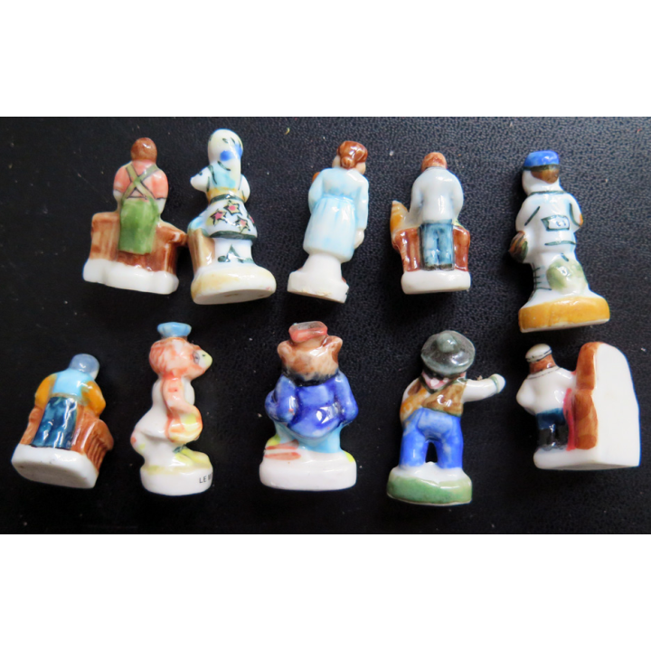 Lot de 10 fèves sur les métiers