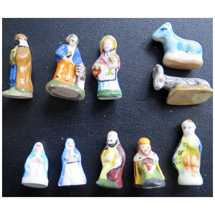 Lot de 10 fèves de crèche