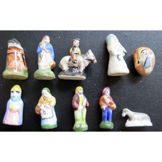 Lot de 10 fèves de crèche