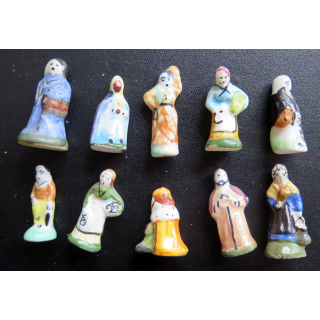 Lot de 10 fèves de crèche