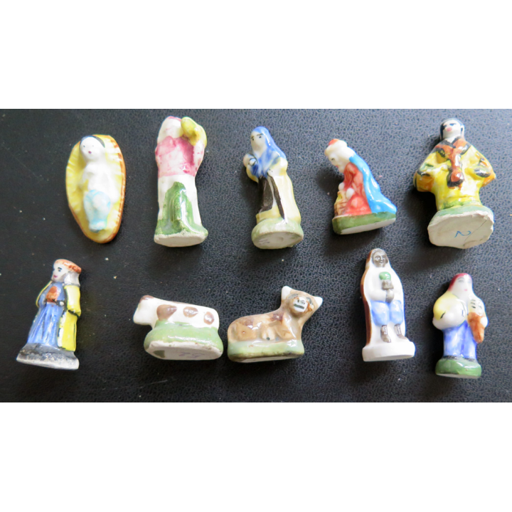 Lot de 10 fèves de crèche