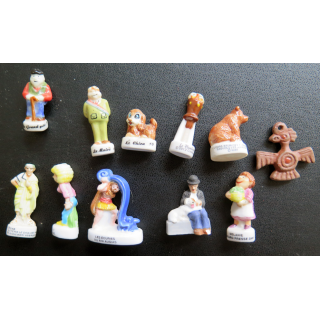Lot de 10 fèves de Bandes dessinées et autres