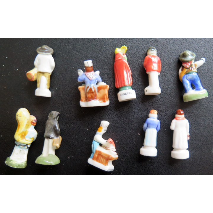 Lot de 10 fèves de métiers et musiciens + 1 fève de brioches