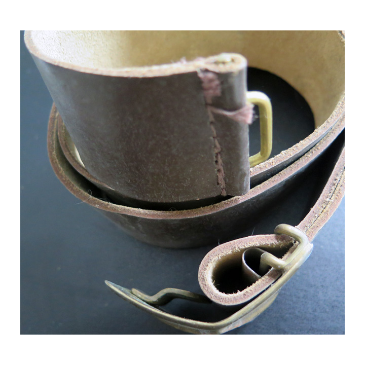 URSS : Ceinturon en cuir 117 cm et boucle en laiton de l'armée soviétique