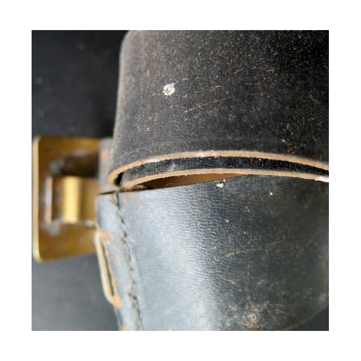 URSS : Ceinturon en cuir 117 cm et boucle en laiton de la marine soviétique