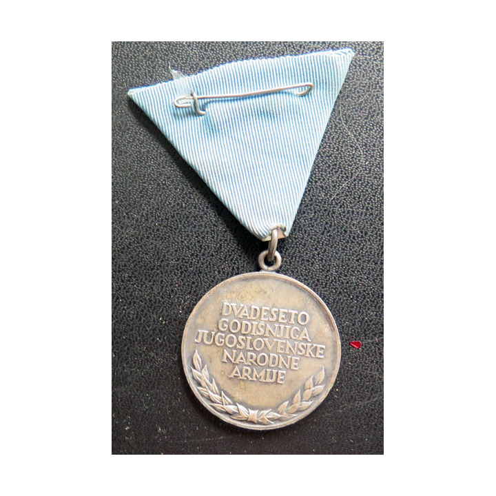 YOUGOSLAVIE : Médaille des 20 ans de l'armée nationale
