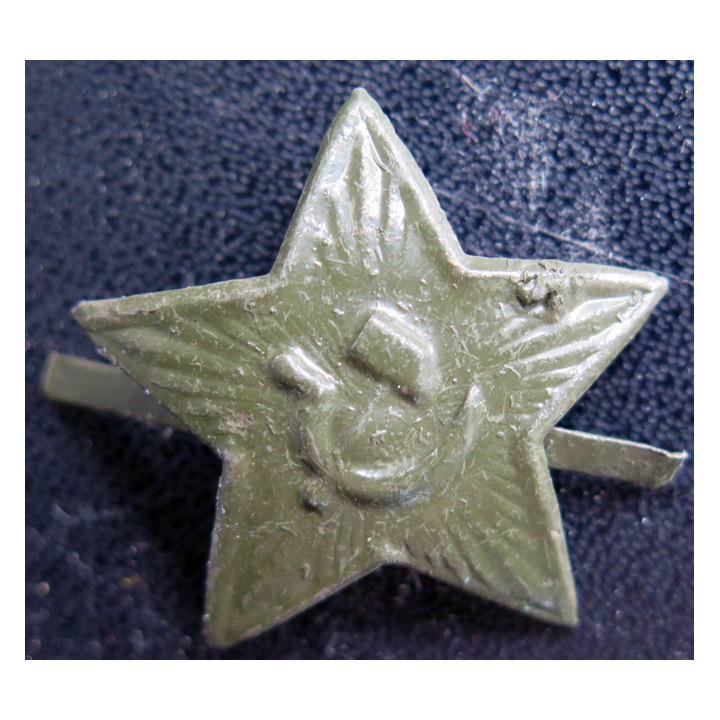 URSS : étoile de calot vert olive pour tenue de campagne de l'union soviétique