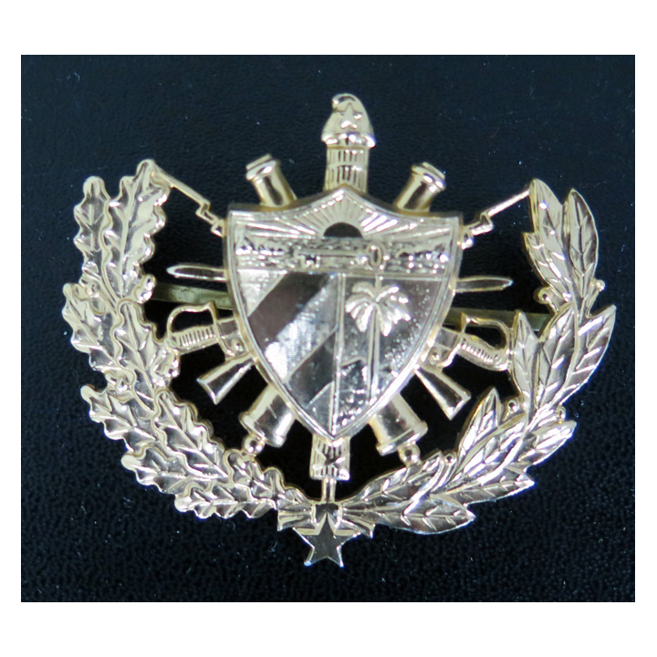 CUBA : insigne métallique de casquette de la police cubaine