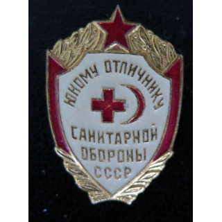 URSS : insigne métallique de jeune et brillant élève en défense sanitaire