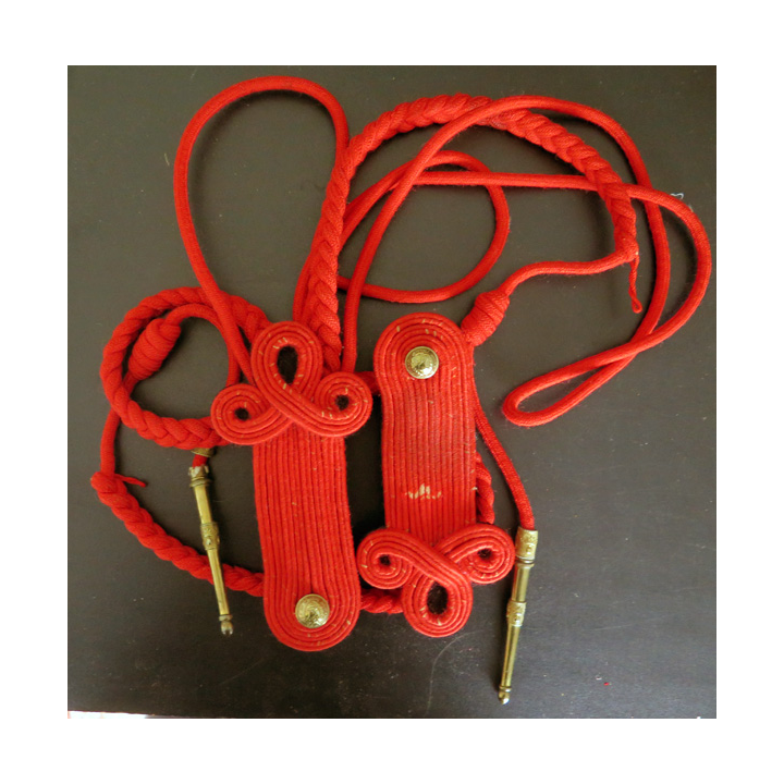 paire d'épaulettes avec fourragère de cérémonie de la Garde républicaine de Paris