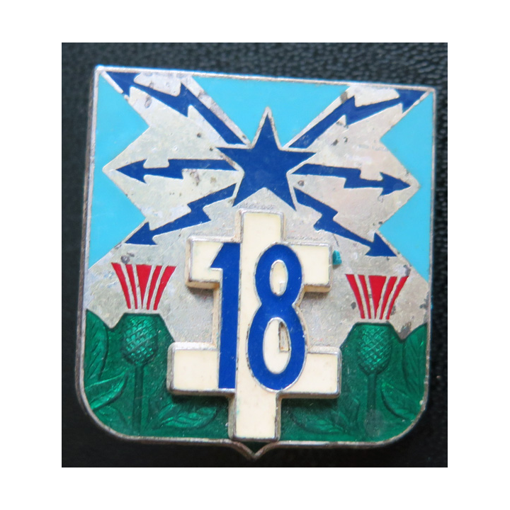 18° régiment de transmissions TRANS 18° RT coix de Lorraine chardon