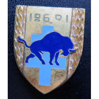 126° RI : insigne métallique du 126° régiment d'infanterie  de fabrication Drago Paris G. 1557