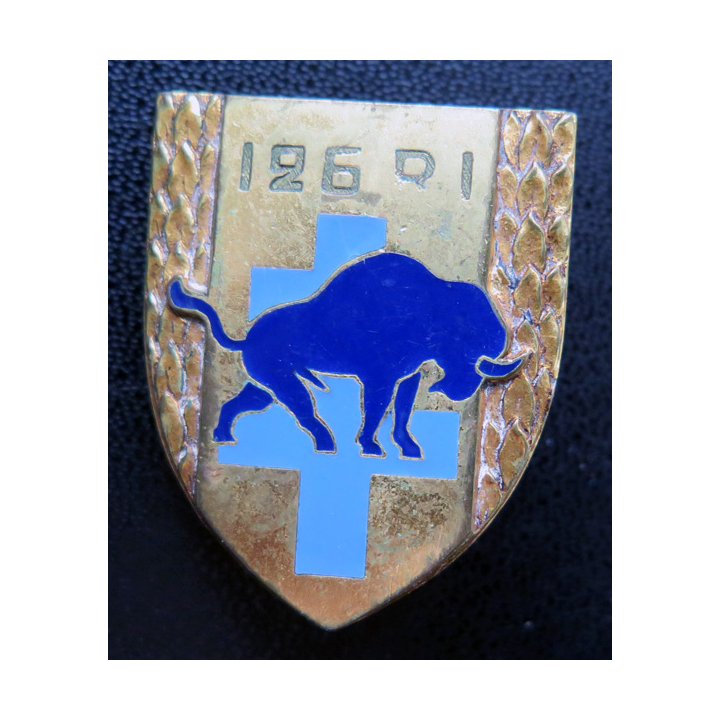 126° RI : insigne métallique du 126° régiment d'infanterie  de fabrication Drago Paris G. 1557