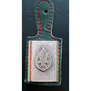2° REI : insigne du 2° régiment étranger d'infanterie Andor G. 2333 sur cuir