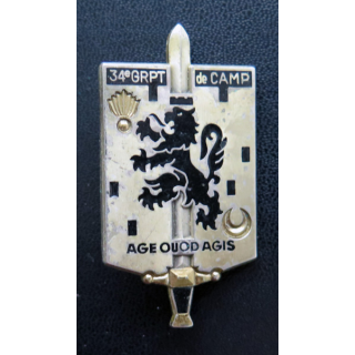 34° groupement camp  Drago Paris G. 2721  écu lion épée