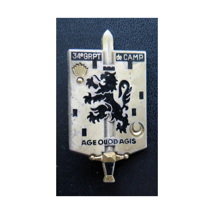 34° groupement camp  Drago Paris G. 2721  écu lion épée