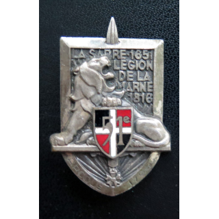 51° RI : insigne du 51° régiment d'infanterie Drago  Paris G. 1138 en émail
