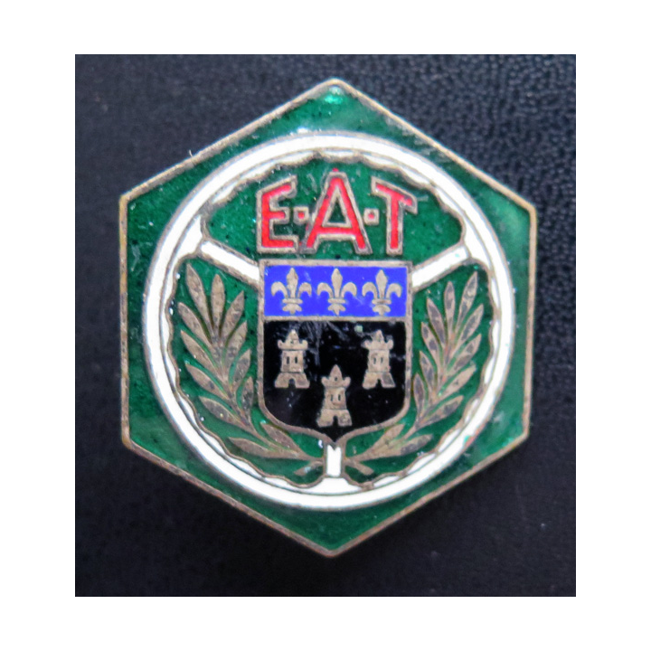 EAT : Insigne métallique de L'Ecole d'Aplication du Train DRAGO PARIS G. 972 en émail
