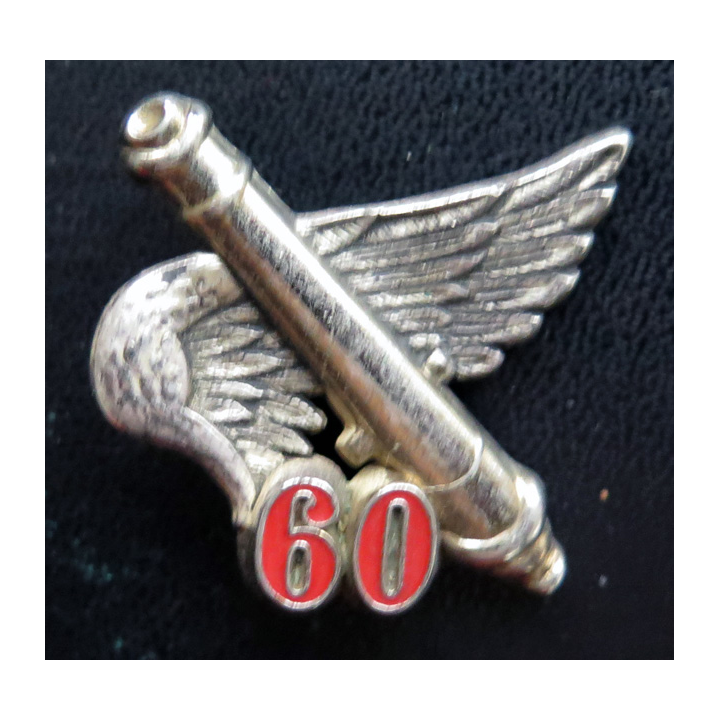60° RA : insigne du 60° régiment d'artillerie de fabrication Drago G. 2495