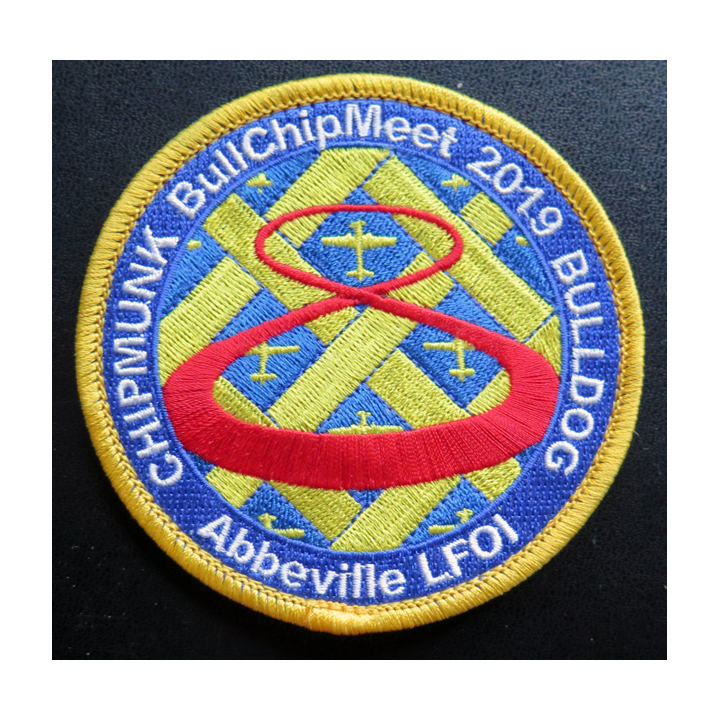 8° BULLCHIP MEET : insigne tissu du 8° rassemblement de pilotes de Bulldog et Chipmunk 2019 Abbeville LFOI
