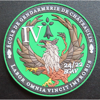 TISSU : insigne tissu caoutchouté de la 4° compagnie de l'ESOG de Châteaulin 24 / 22 EGAV