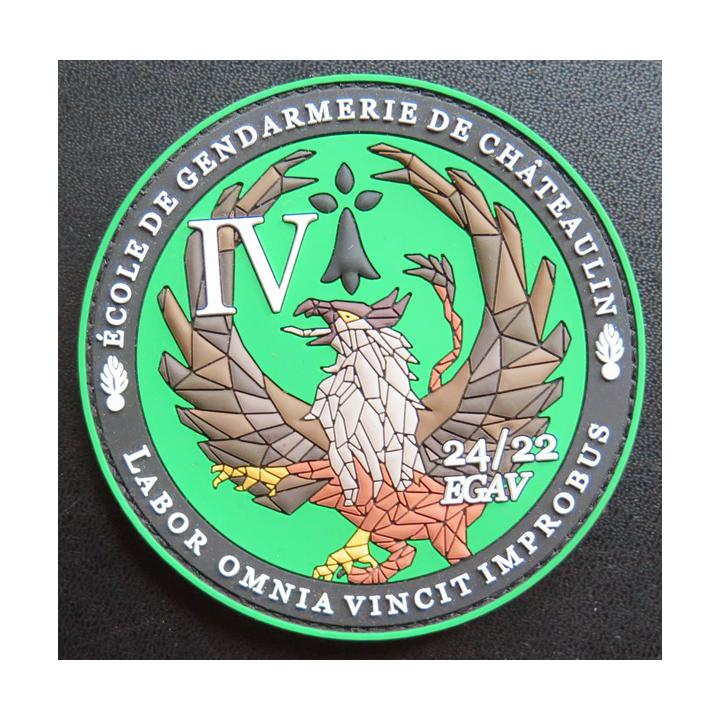 TISSU : insigne tissu caoutchouté de la 4° compagnie de l'ESOG de Châteaulin 24 / 22 EGAV