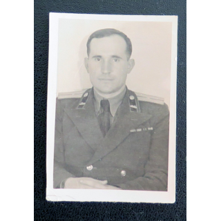 URSS : photo d'un premier lieutenant des troupes blindées 1953 4,5 x 6,5 cm