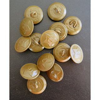 URSS : lot de 14 boutons vert armée armée soviétique