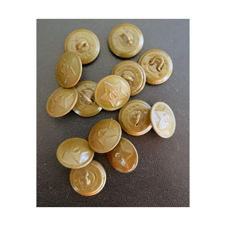 URSS : lot de 14 boutons vert armée armée soviétique