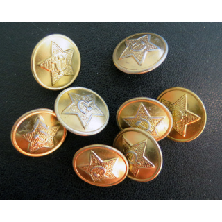 URSS : lot de 8 boutons dorés de l'armée soviétique