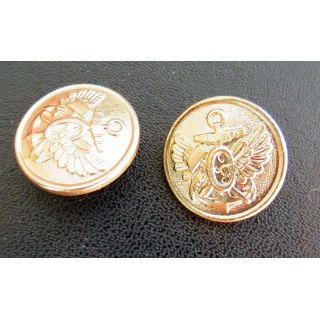 URSS : lot de 2 boutons dorés de l'armée soviétique