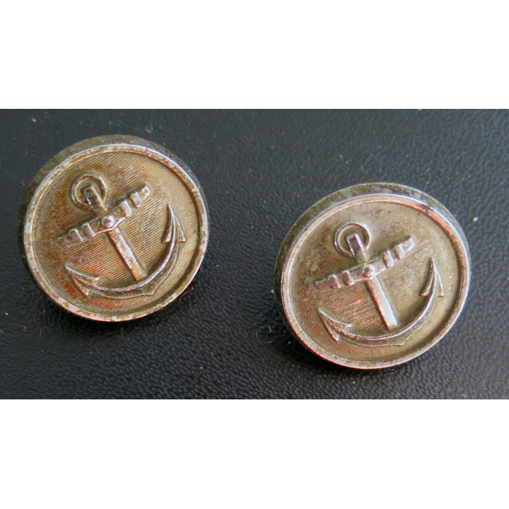 URSS : lot de 2 boutons cuivrés de la marine soviétique