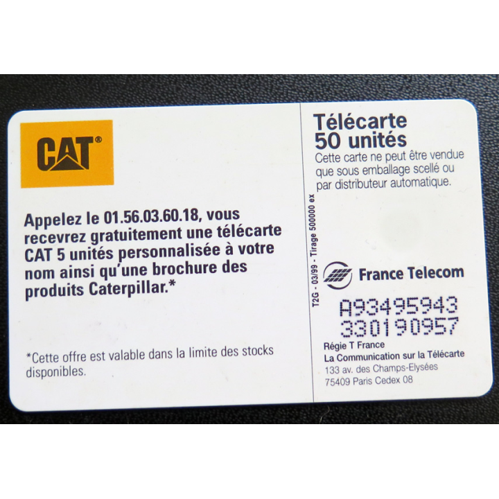 Carte téléphonique Télécarte 50 CAT