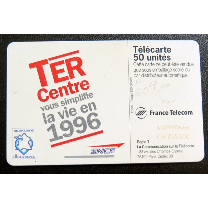 Carte téléphonique Télécarte 50 TER CENTRE
