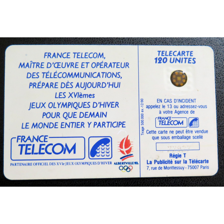 Carte téléphonique Télécarte 120 XVI° Jeux olympiques d'hiver