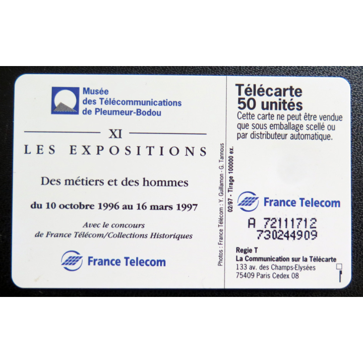 Carte téléphonique Télécarte 50 Des métiers et des hommes