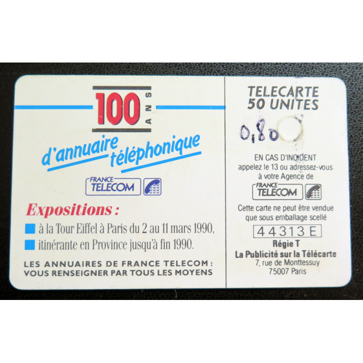 Carte téléphonique Télécarte 50 100 Ans annuaire téléphonique