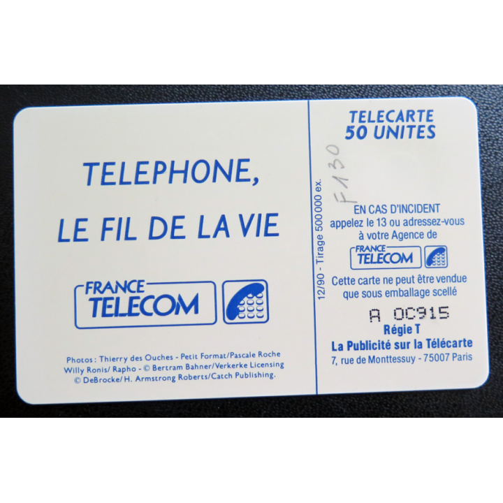 Carte téléphonique Télécarte 50 téléphone le fil de la vie