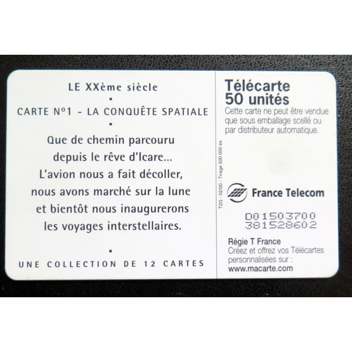 Carte téléphonique Télécarte 50 La conquête spatiale