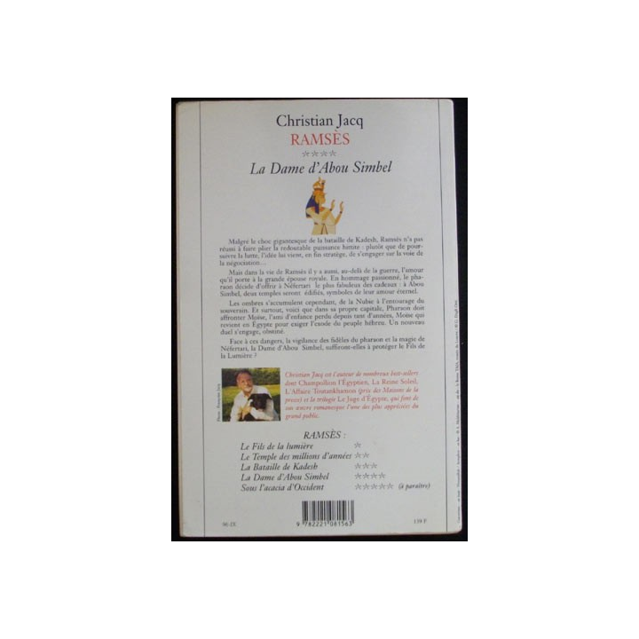 RAMSES TOME 4 : LA DAME D'ABOU SIMBEL DE CHRISTIAN JACQ