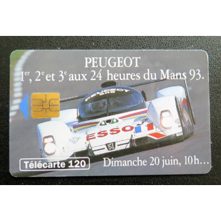 Carte téléphonique Télécarte 120 Peugeot 1° 2° et 3° aux 24 heures du Mans