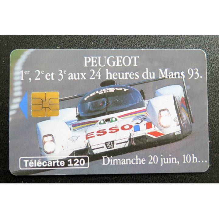 Carte téléphonique Télécarte 120 Peugeot 1° 2° et 3° aux 24 heures du Mans