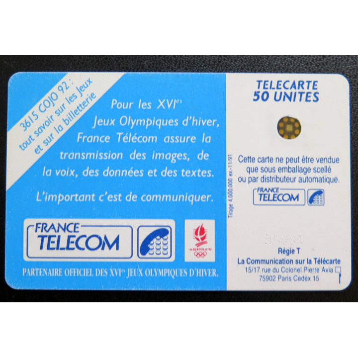 Carte téléphonique Télécarte 120 XVI° Jeux olympiques d'hiver