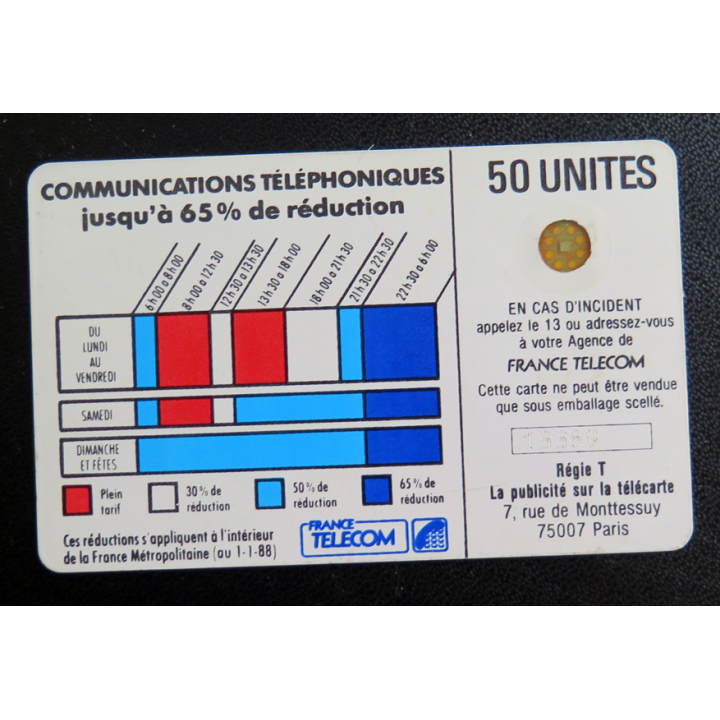 Carte téléphonique Télécarte 50 Pour téléphoner choisissez votre heure