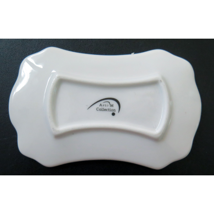 Coupelle en céramique porte sachets de thé collection ARTI M 11,5 x 7 cm