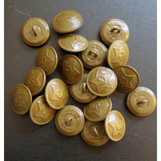 URSS : 20 boutons d'uniforme soviétique marrons diamètre 2 cm