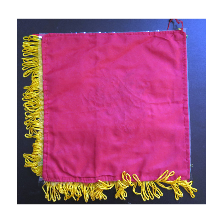 BOLIVIE : magnifique drapeau brodé bolivien 25 x 25 cm