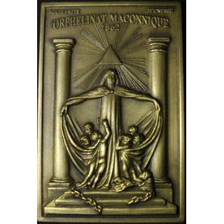 PLAQUE DES 150 ANS DE L'ORPHELINAT MAÇONNIQUE DE LA GLDF