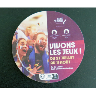 DESSOUS DE VERRE A BIERE : FAN Zone Saint Quentin en Yvelines Paris Jeux Olympiques 2024