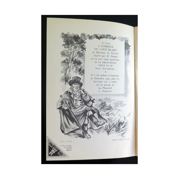 L'Auberge du Loup blanc de Michael D. Gibson collection Rouge et Or éditions G.P 1958